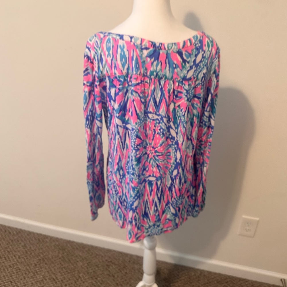 Lilly Pulitzer Shake It Up Long Sleeve Blouse Size large - Picture 3 of 6